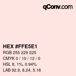 Color code: HEX #FFE5E1 | qconv.com