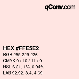 Color code: HEX #FFE5E2 | qconv.com