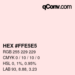 Código de color: HEX #FFE5E5 | qconv.com