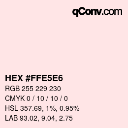 Farbcode: HEX #FFE5E6 | qconv.com