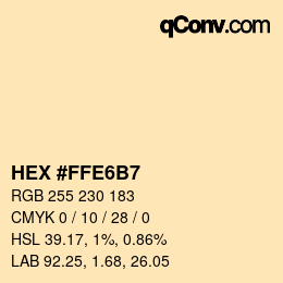カラーコード: HEX #FFE6B7 | qconv.com