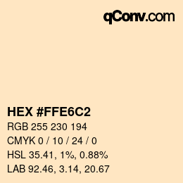 Color code: HEX #FFE6C2 | qconv.com