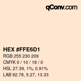 Color code: HEX #FFE6D1 | qconv.com