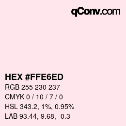 Color code: HEX #FFE6ED | qconv.com