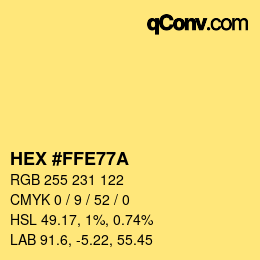 Color code: HEX #FFE77A | qconv.com