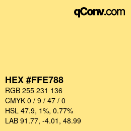 カラーコード: HEX #FFE788 | qconv.com