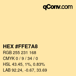 Color code: HEX #FFE7A8 | qconv.com