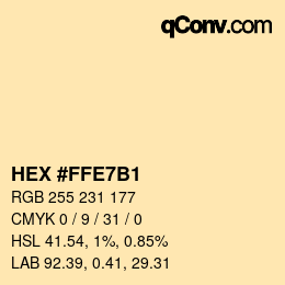 Farbcode: HEX #FFE7B1 | qconv.com