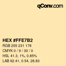 Color code: HEX #FFE7B2 | qconv.com