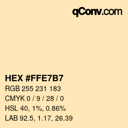 Color code: HEX #FFE7B7 | qconv.com