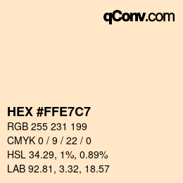 Código de color: HEX #FFE7C7 | qconv.com