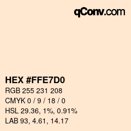 Color code: HEX #FFE7D0 | qconv.com