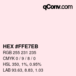 Color code: HEX #FFE7EB | qconv.com