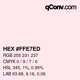 Color code: HEX #FFE7ED | qconv.com