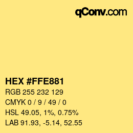 Código de color: HEX #FFE881 | qconv.com