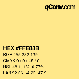 カラーコード: HEX #FFE88B | qconv.com