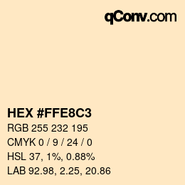 Código de color: HEX #FFE8C3 | qconv.com