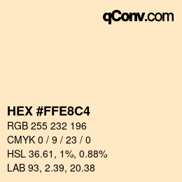 Color code: HEX #FFE8C4 | qconv.com