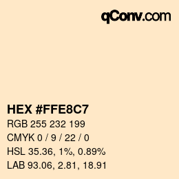 颜色代码: HEX #FFE8C7 | qconv.com