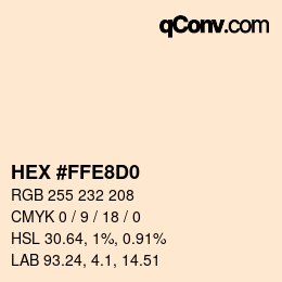 Color code: HEX #FFE8D0 | qconv.com