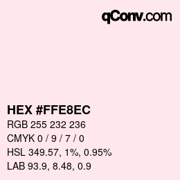 Color code: HEX #FFE8EC | qconv.com