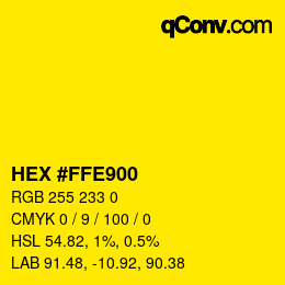 Color code: HEX #FFE900 | qconv.com