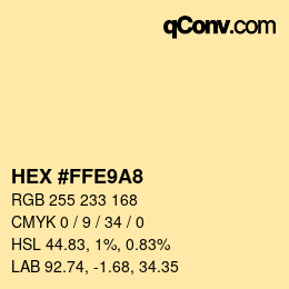 カラーコード: HEX #FFE9A8 | qconv.com