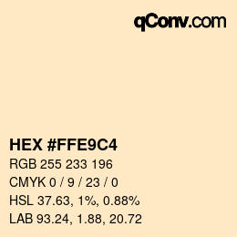 Color code: HEX #FFE9C4 | qconv.com