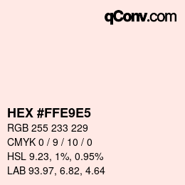 Color code: HEX #FFE9E5 | qconv.com