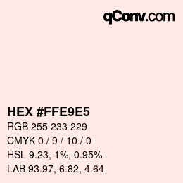 カラーコード: HEX #FFE9E5 | qconv.com