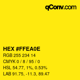 Color code: HEX #FFEA0E | qconv.com