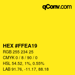Color code: HEX #FFEA19 | qconv.com