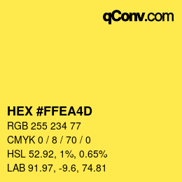 Color code: HEX #FFEA4D | qconv.com