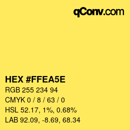 Color code: HEX #FFEA5E | qconv.com