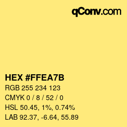 Color code: HEX #FFEA7B | qconv.com