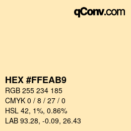 Color code: HEX #FFEAB9 | qconv.com