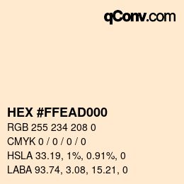 Color code: HEX #FFEAD000 | qconv.com
