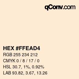 Color code: HEX #FFEAD4 | qconv.com