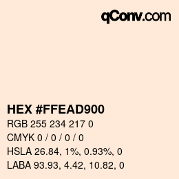 Color code: HEX #FFEAD900 | qconv.com