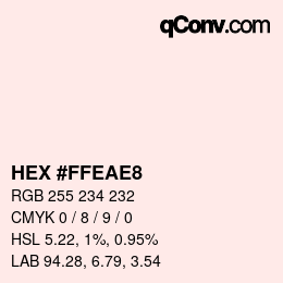 颜色代码: HEX #FFEAE8 | qconv.com