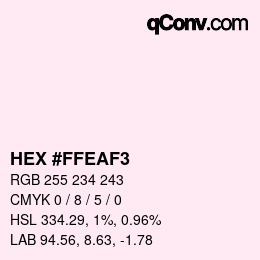 Color code: HEX #FFEAF3 | qconv.com