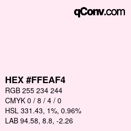 Color code: HEX #FFEAF4 | qconv.com