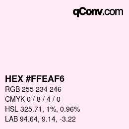 Color code: HEX #FFEAF6 | qconv.com