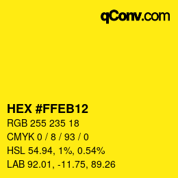 カラーコード: HEX #FFEB12 | qconv.com