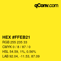 Color code: HEX #FFEB21 | qconv.com