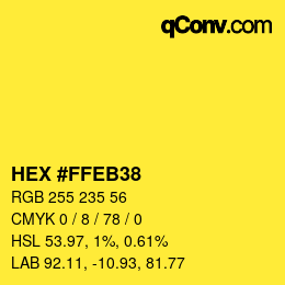 Color code: HEX #FFEB38 | qconv.com