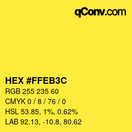 Color code: HEX #FFEB3C | qconv.com