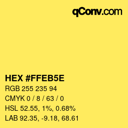 Code couleur: HEX #FFEB5E | qconv.com