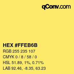 Código de color: HEX #FFEB6B | qconv.com