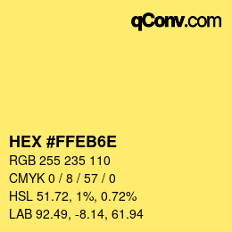 Color code: HEX #FFEB6E | qconv.com